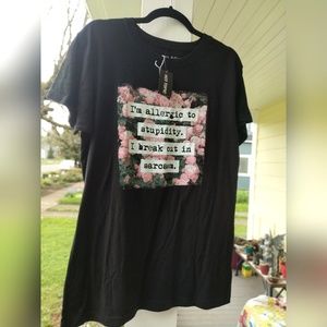 Hot Topic Allergic to Stupidity t-shirt